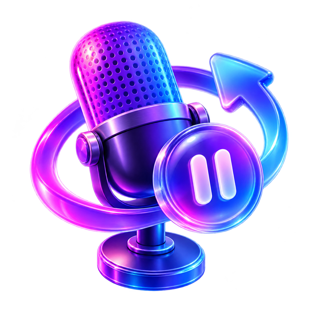Microphone, pause and continue controls